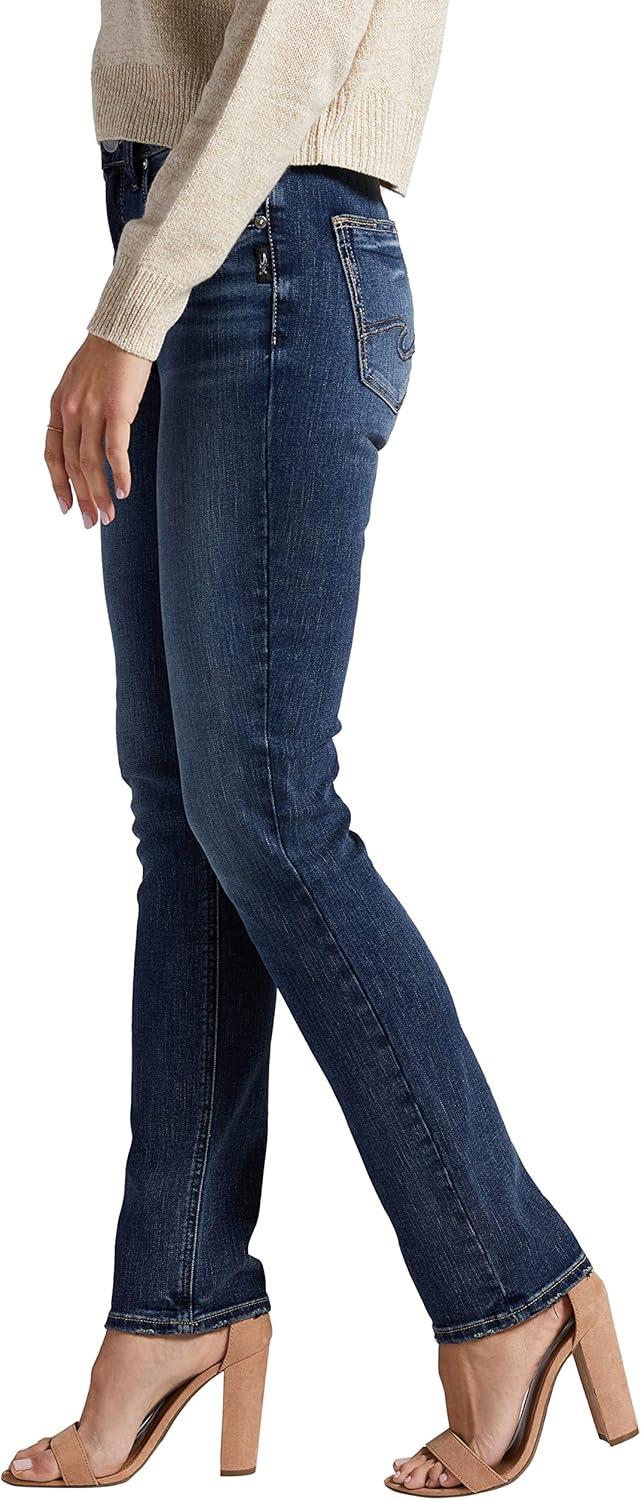image:imageSilver Jeans CO Womens Avery High Rise Curvy Fit Straight Leg JeansBlue
