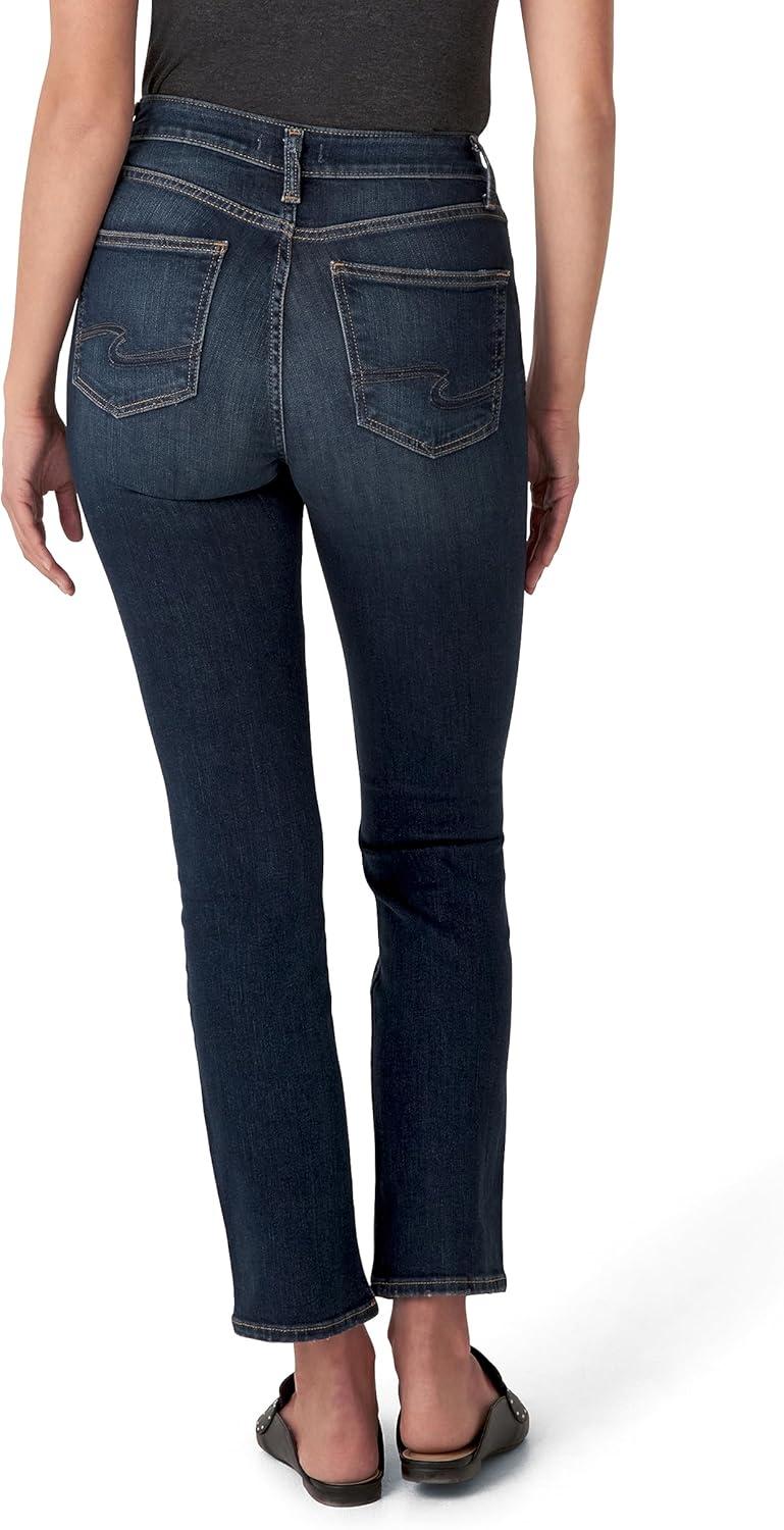 image:imageSilver Jeans CO Womens Avery High Rise Curvy Fit Straight Leg JeansDark Wash Epx495