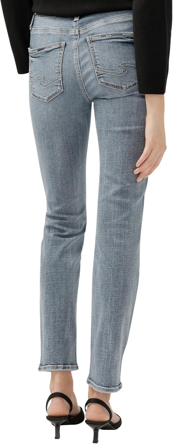 image:imageSilver Jeans CO Womens Avery High Rise Curvy Fit Straight Leg JeansLight Wash
