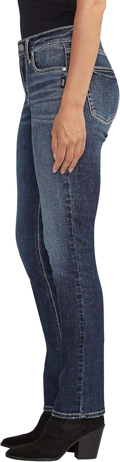 image:imageSilver Jeans CO Womens Avery High Rise Curvy Fit Straight Leg JeansMed Wash Cvs358