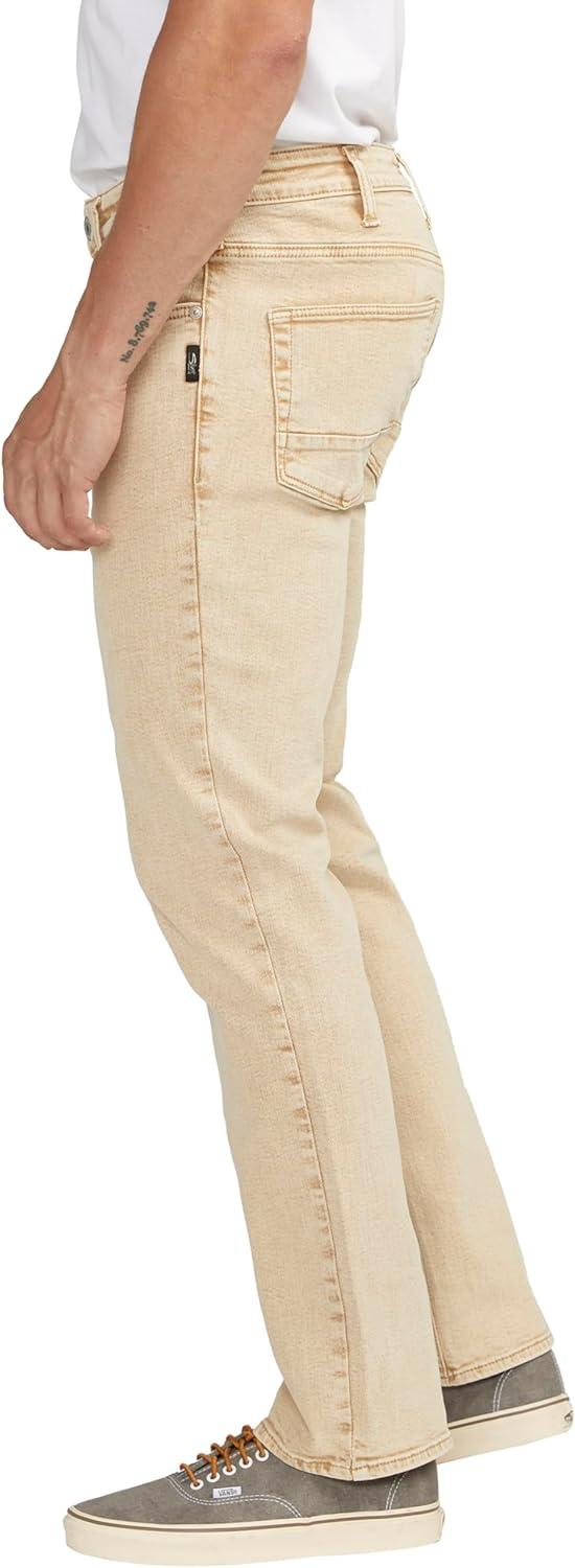 image:imageSilver Jeans Co Mens Allan Slim Fit Straight Leg JeansLight Khaki