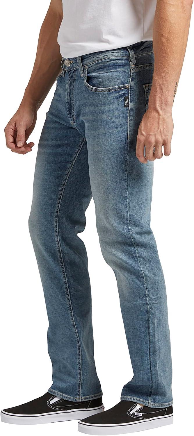 image:imageSilver Jeans Co Mens Allan Slim Fit Straight Leg JeansMed Wash Caa294