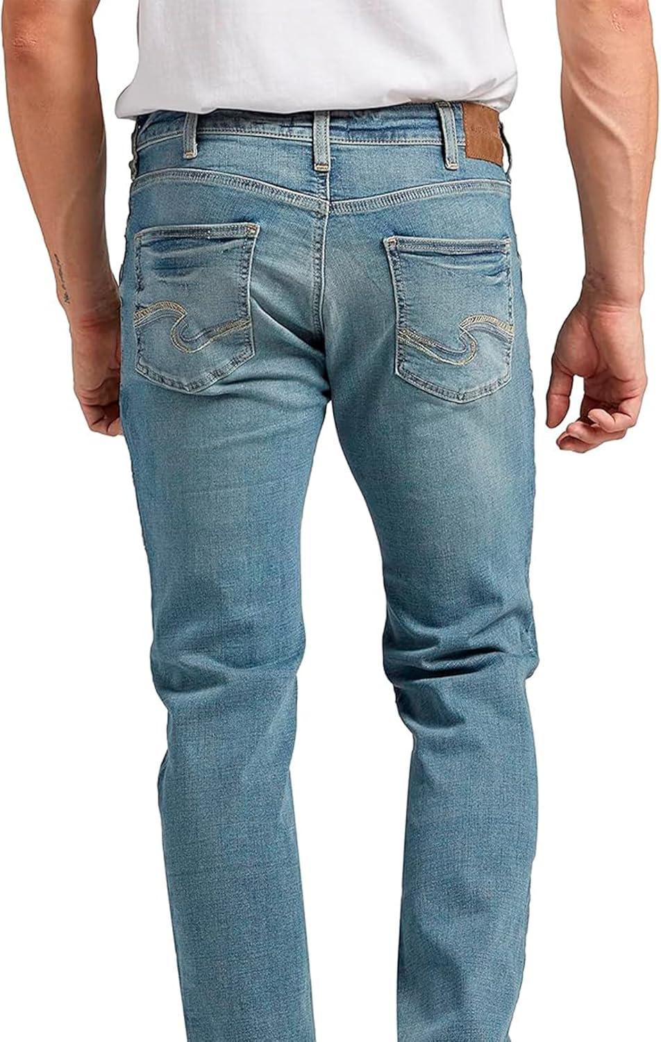 image:imageSilver Jeans Co Mens Allan Slim Fit Straight Leg JeansMed Wash Caa294