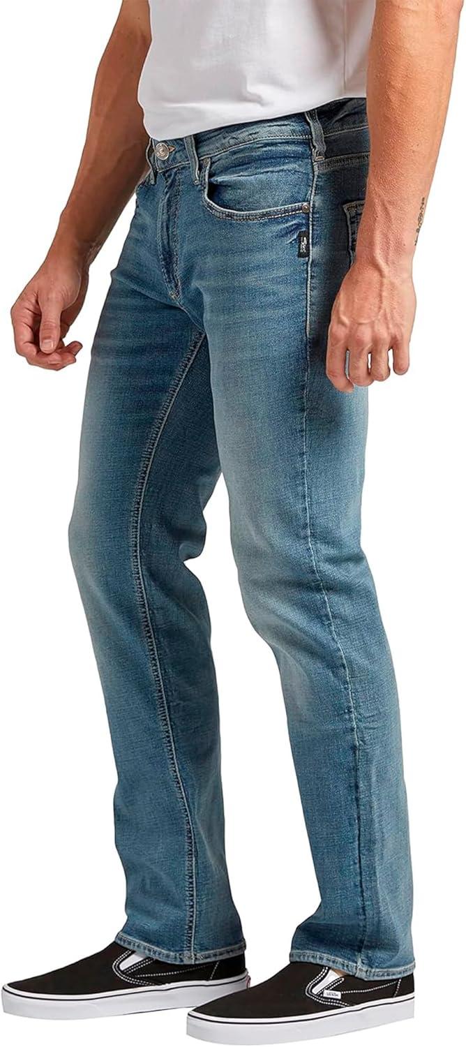 image:imageSilver Jeans Co Mens Allan Slim Fit Straight Leg JeansMed Wash Caa294