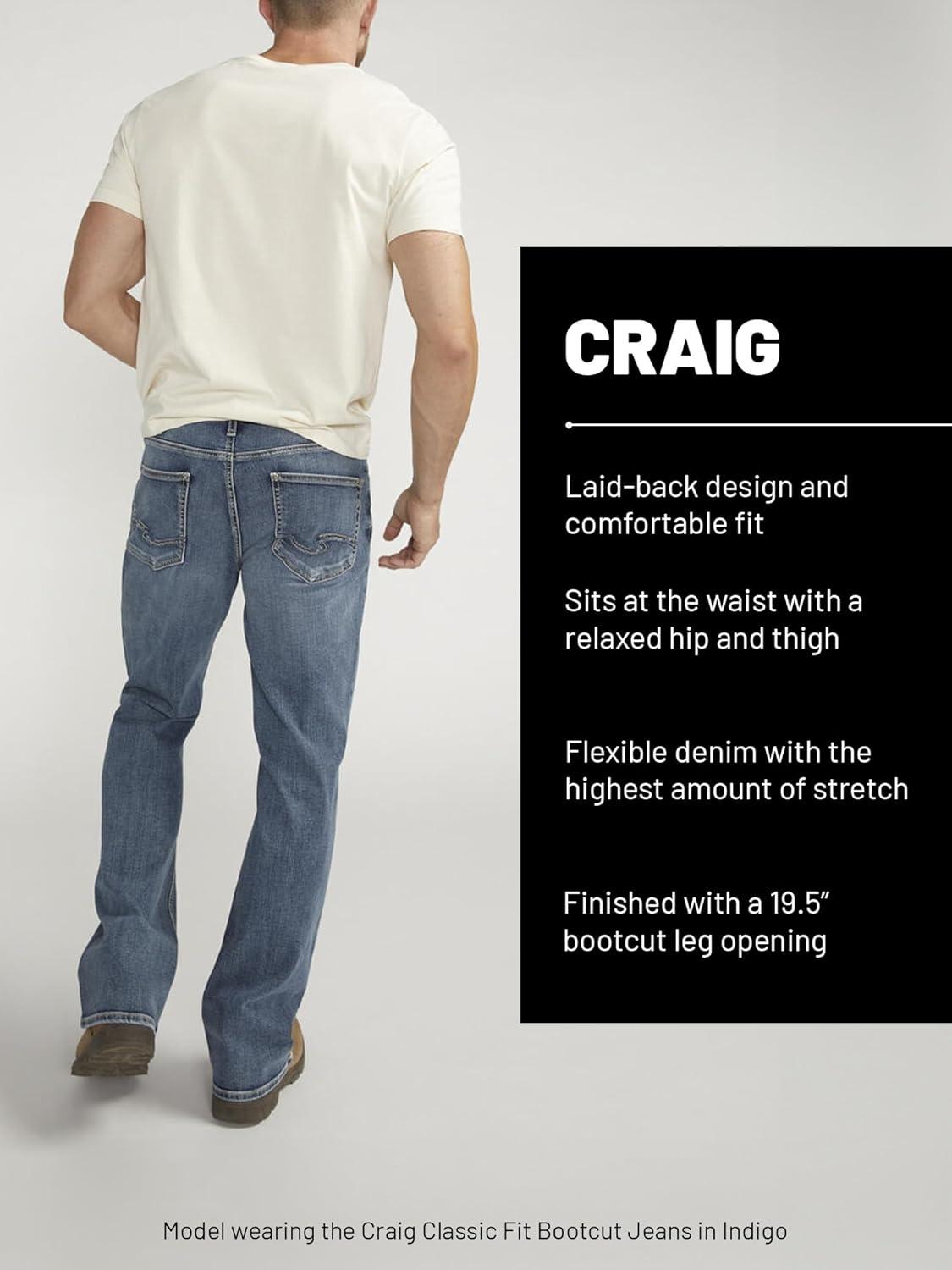 image:imageSilver Jeans Co Mens Craig Easy Fit Bootcut JeansDark Wash