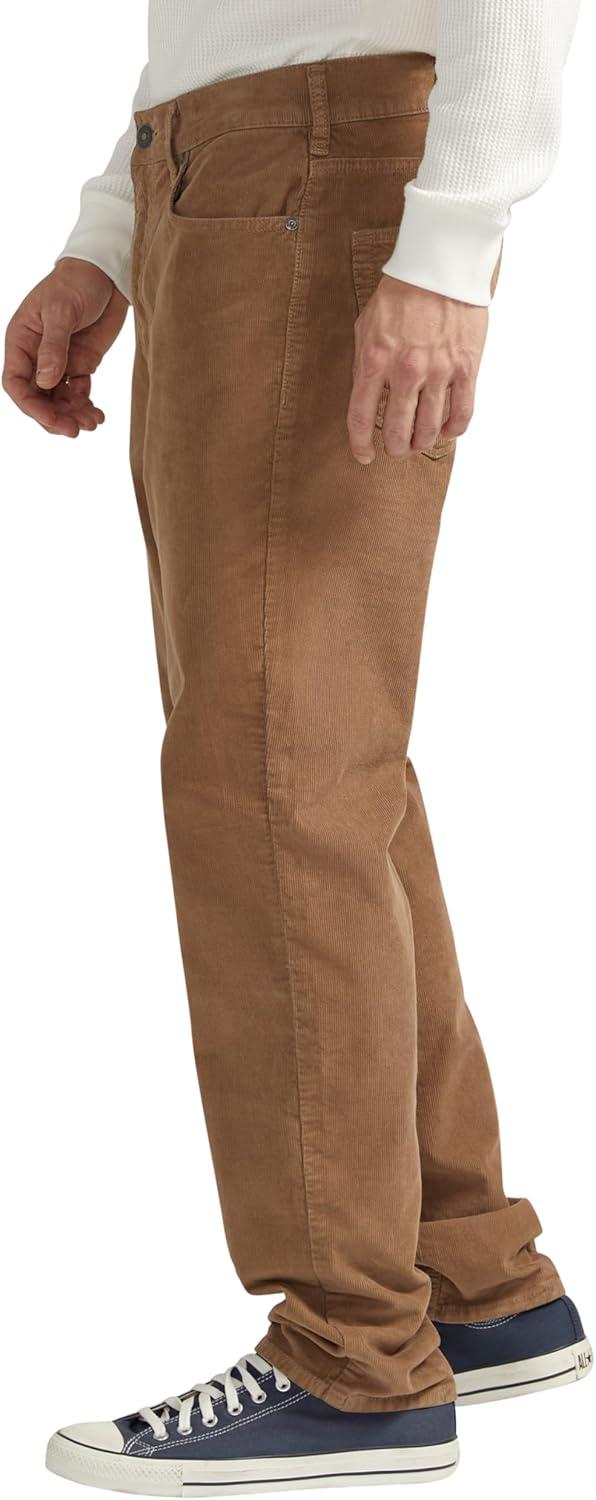 image:imageSilver Jeans Co Mens Eddie Athletic Fit Tapered Leg JeansCorduroy Khaki