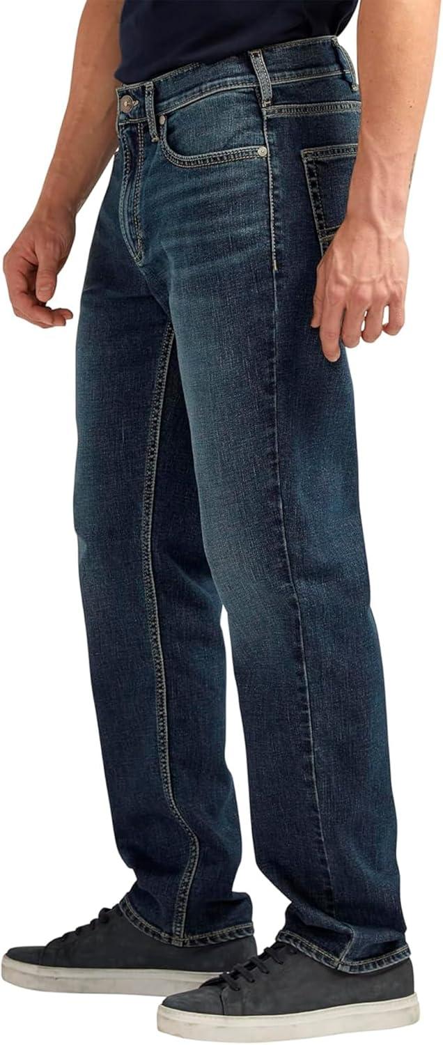image:imageSilver Jeans Co Mens Eddie Athletic Fit Tapered Leg JeansDark Indigo