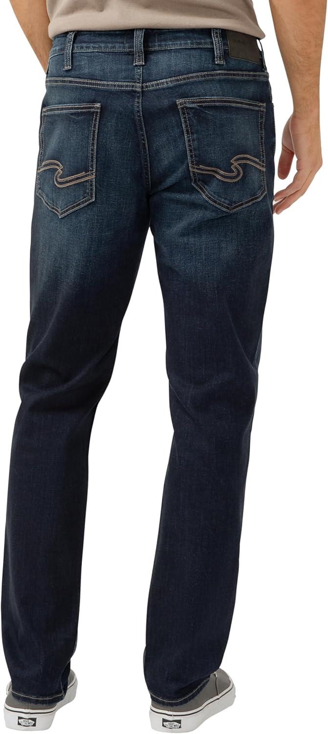 image:imageSilver Jeans Co Mens Eddie Athletic Fit Tapered Leg JeansDark Wash
