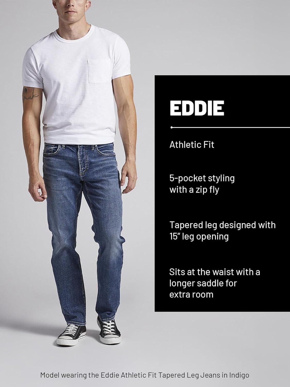 image:imageSilver Jeans Co Mens Eddie Athletic Fit Tapered Leg JeansDark Wash