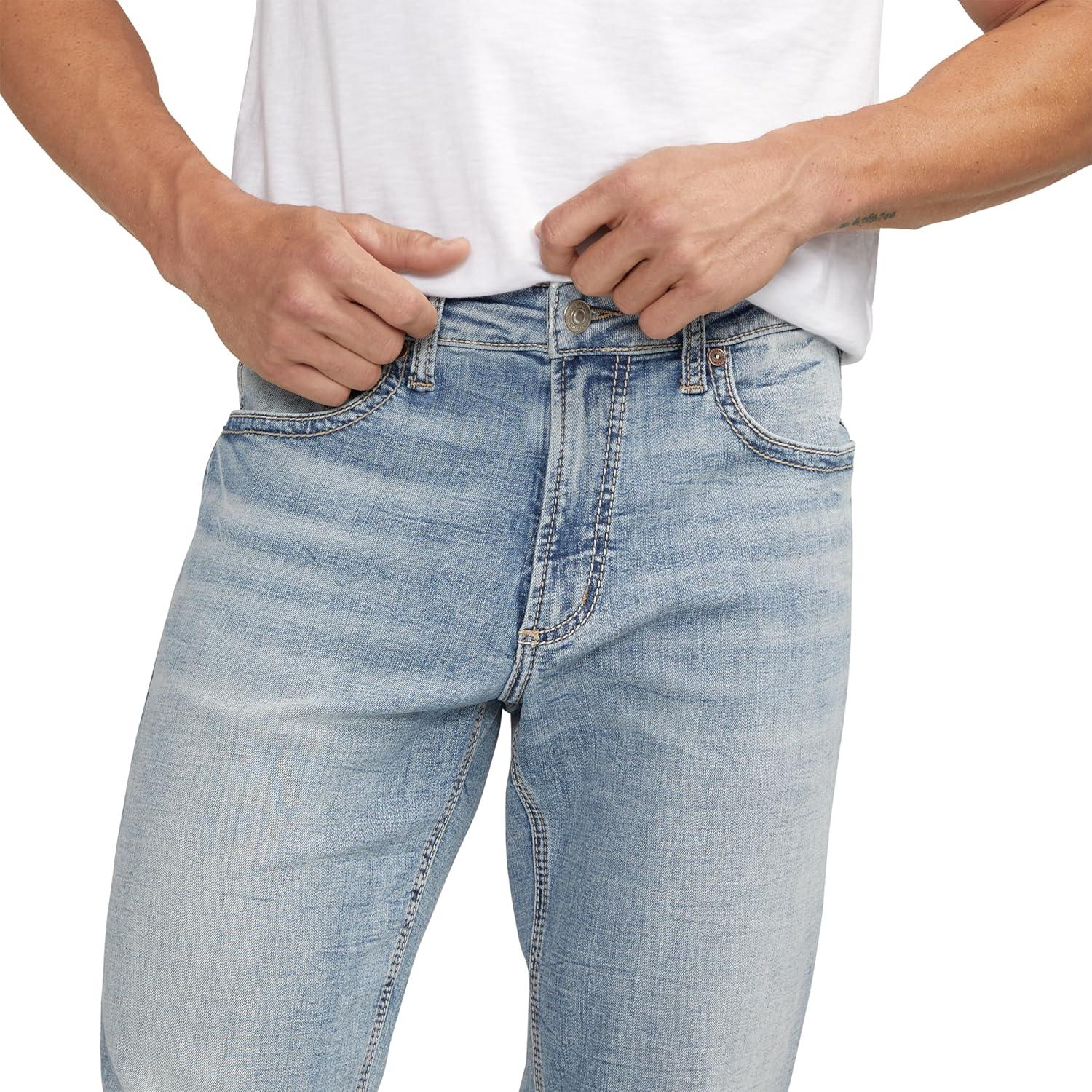image:imageSilver Jeans Co Mens Eddie Athletic Fit Tapered Leg JeansLight Blue