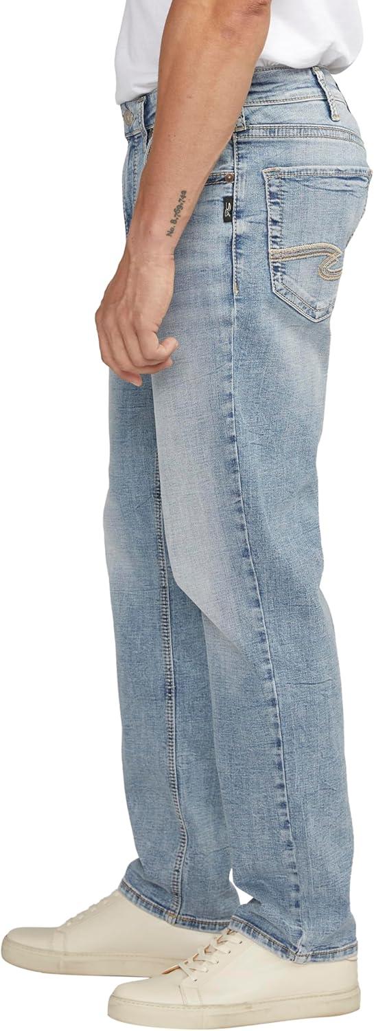 image:imageSilver Jeans Co Mens Eddie Athletic Fit Tapered Leg JeansLight Blue