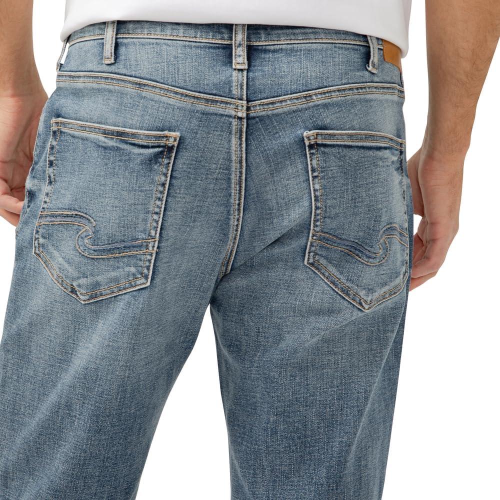 image:imageSilver Jeans Co Mens Eddie Athletic Fit Tapered Leg JeansLight Indigo