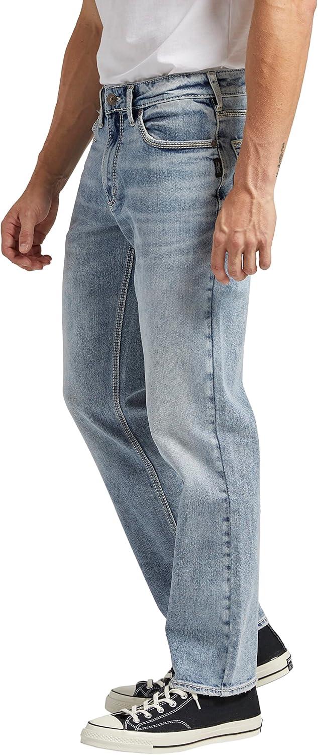 image:imageSilver Jeans Co Mens Eddie Athletic Fit Tapered Leg JeansLight Wash Soc142