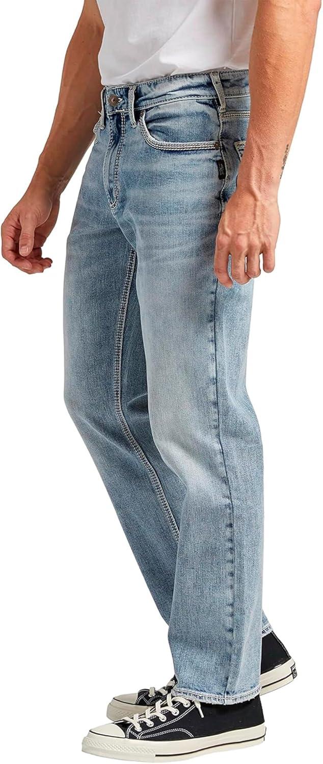 image:imageSilver Jeans Co Mens Eddie Athletic Fit Tapered Leg JeansLight Wash Soc142
