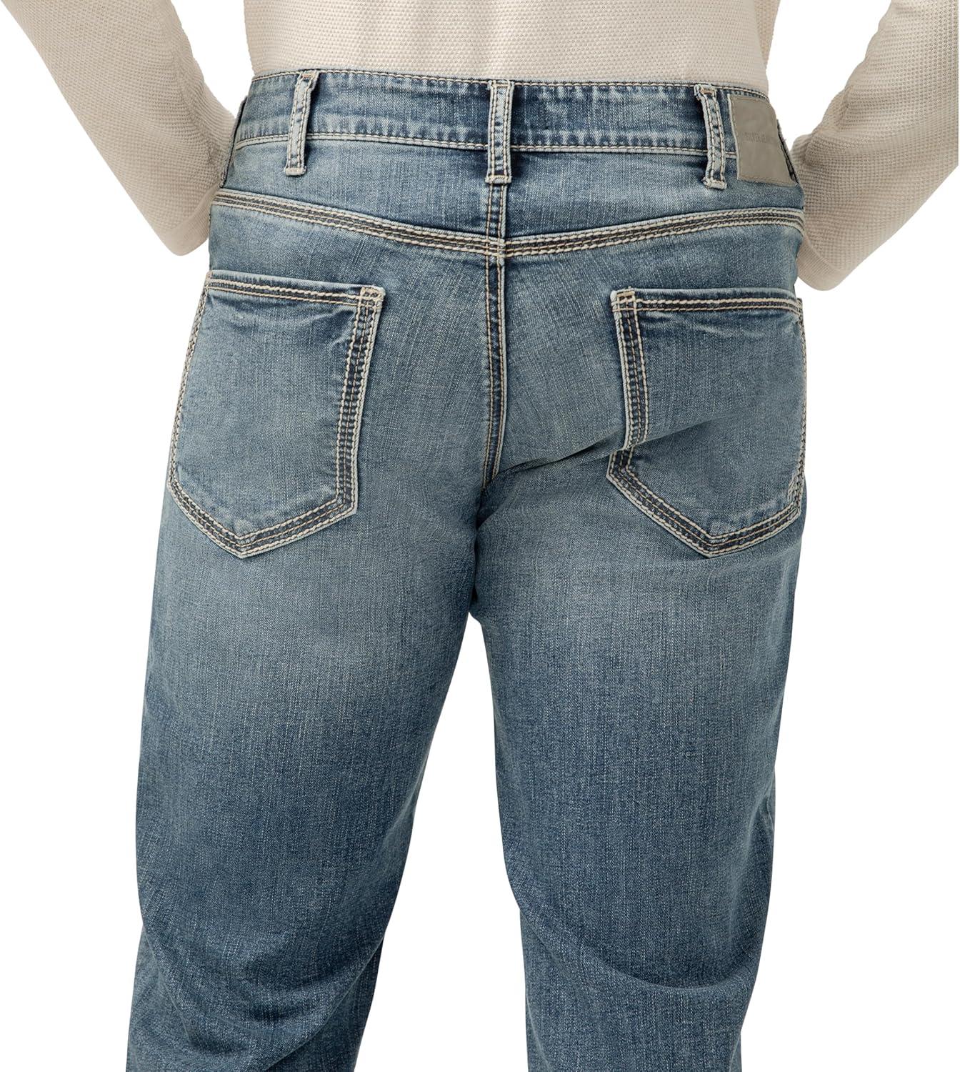 image:imageSilver Jeans Co Mens Eddie Athletic Fit Tapered Leg JeansMed Indigo Wash