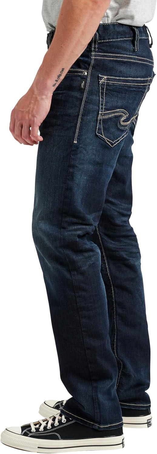 image:imageSilver Jeans Co Mens Eddie Athletic Fit Tapered Leg JeansRinse Wash