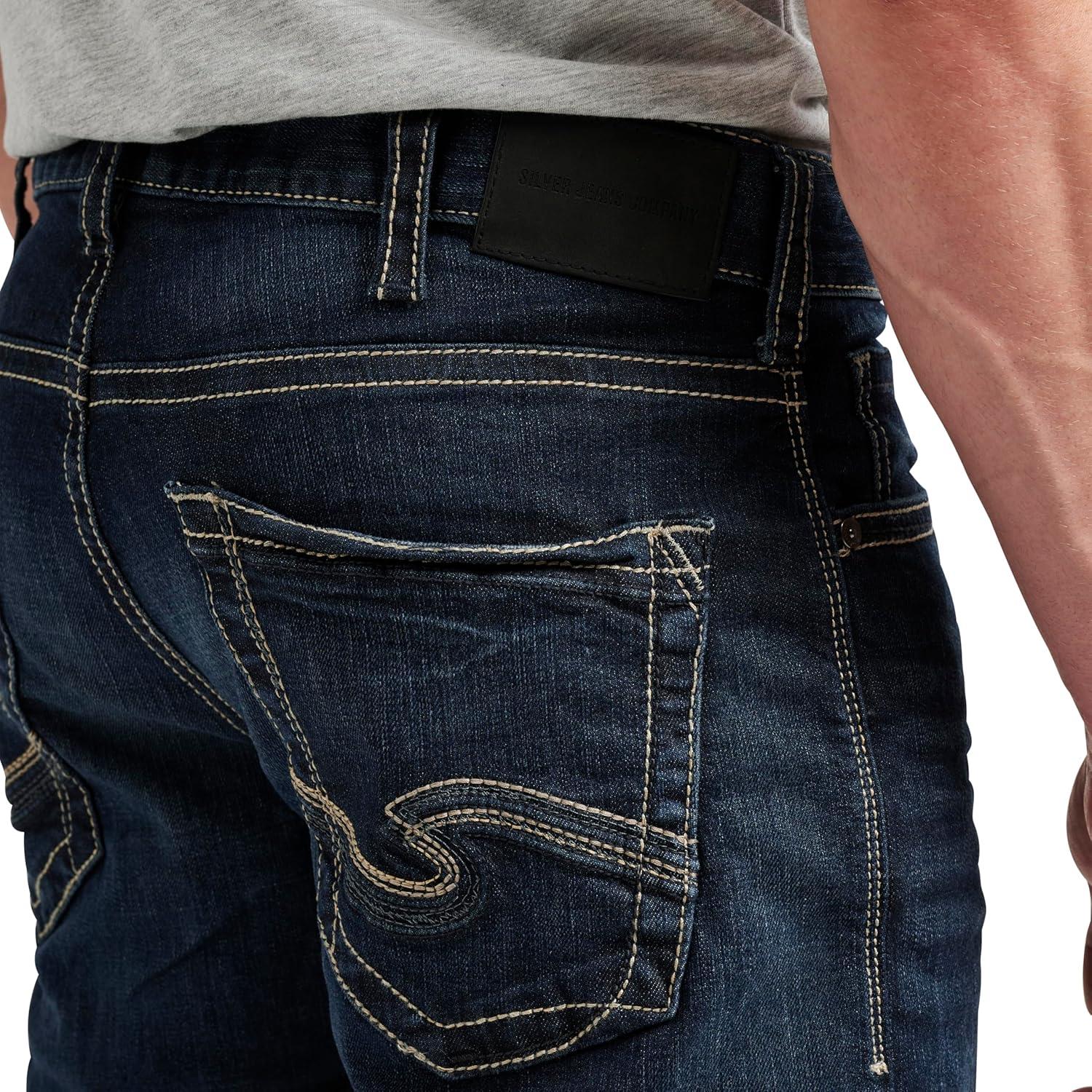 image:imageSilver Jeans Co Mens Eddie Athletic Fit Tapered Leg JeansRinse Wash
