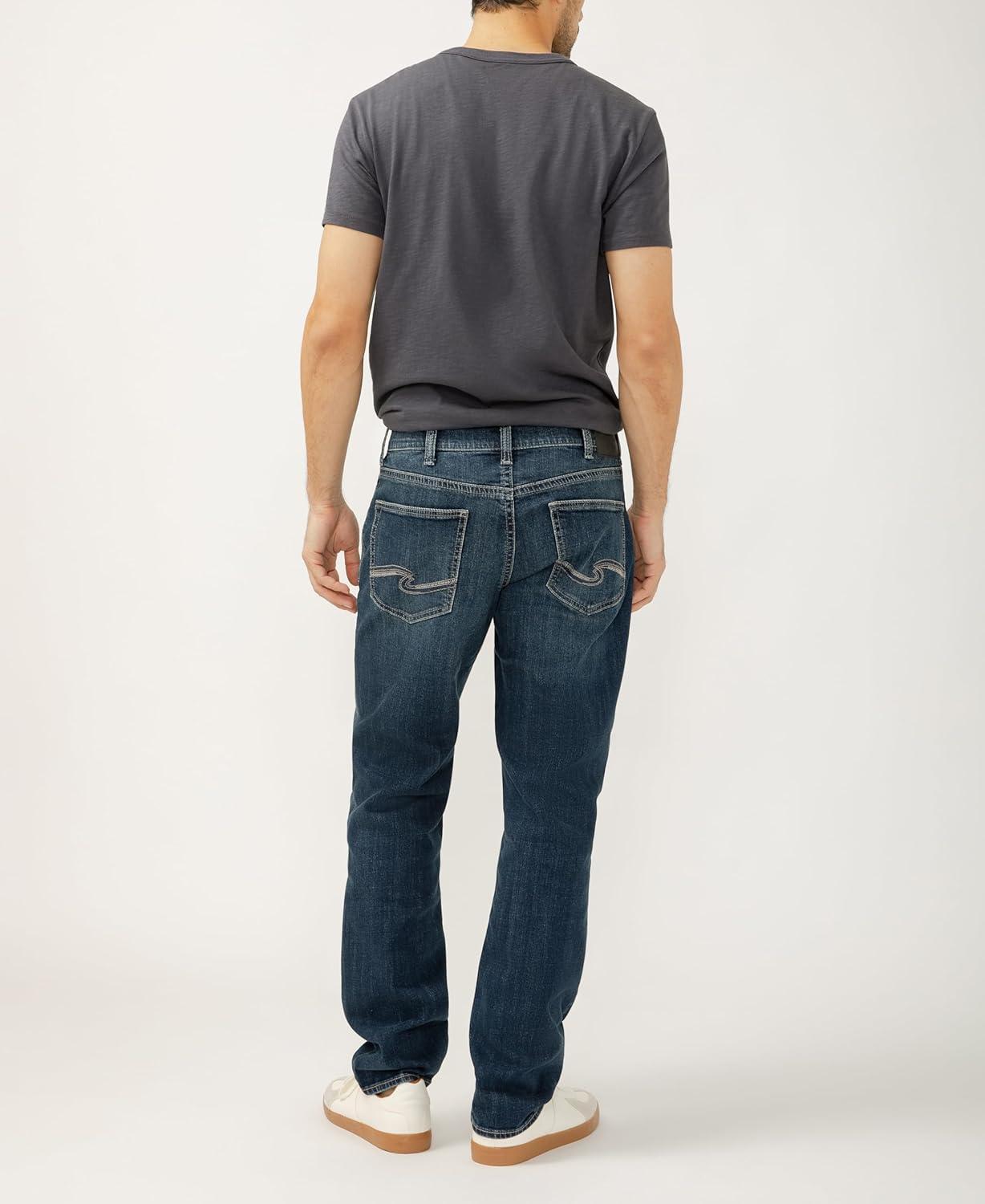image:imageSilver Jeans Co Mens Eddie Classic Athletic Fit Tapered Leg JeansDark Wash Lds354