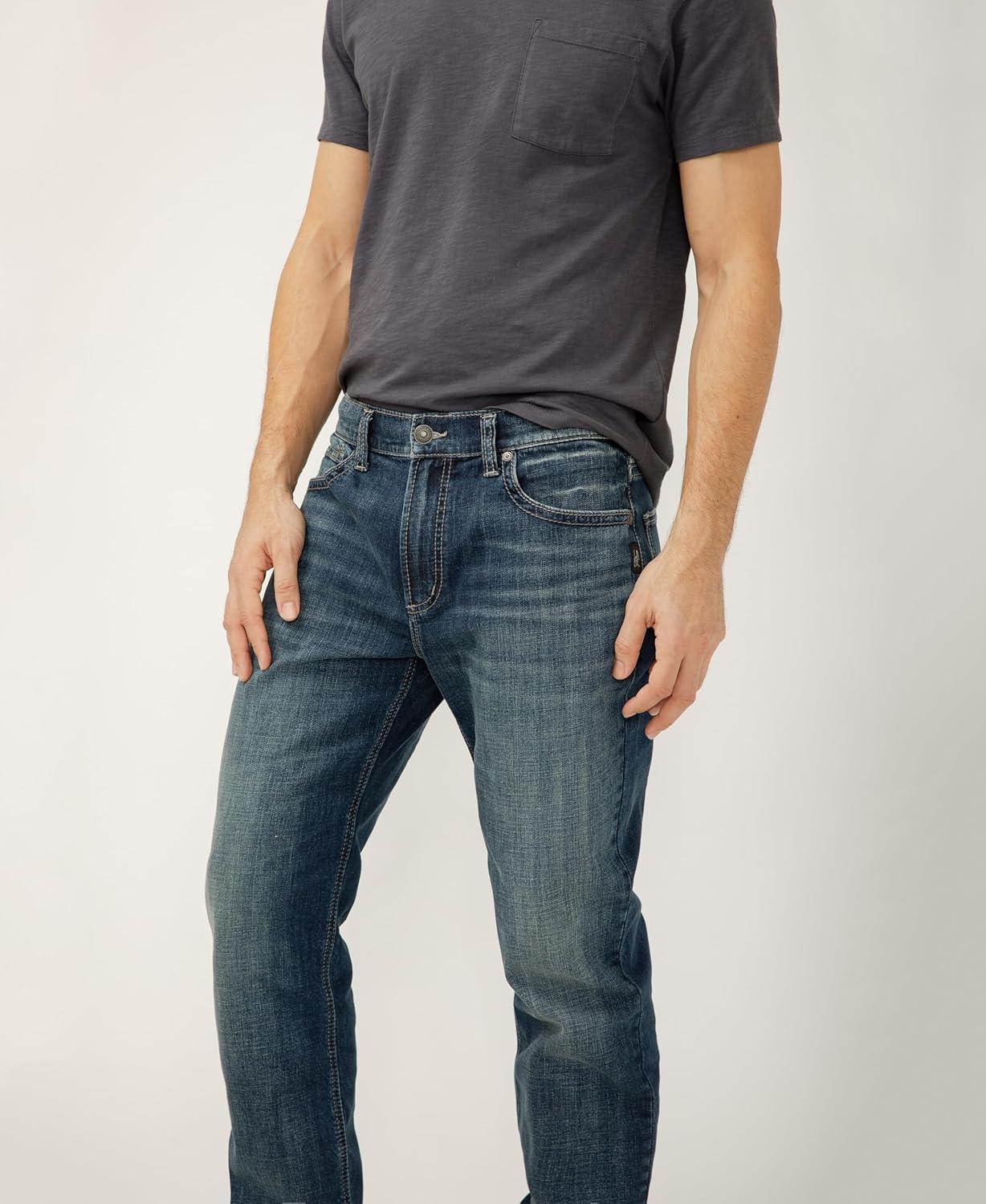 image:imageSilver Jeans Co Mens Eddie Classic Athletic Fit Tapered Leg JeansDark Wash Lds354