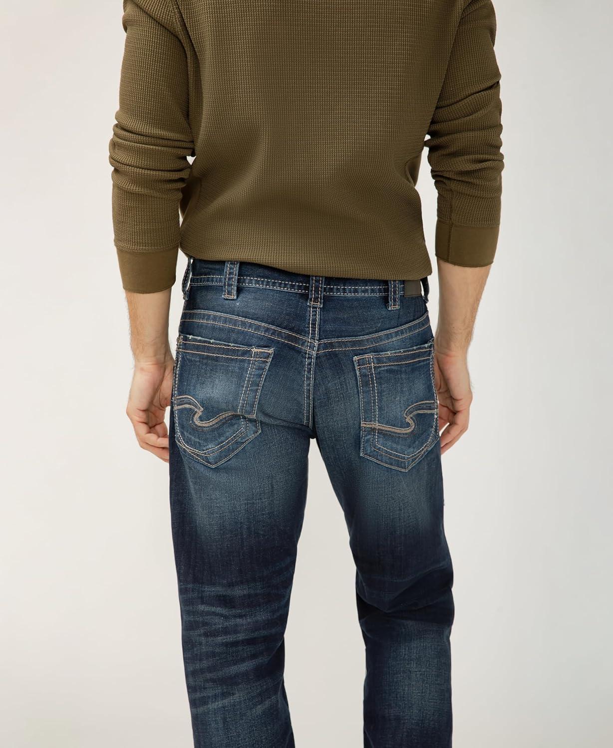image:imageSilver Jeans Co Mens Gordie Relaxed Fit Straight Leg JeansDark Sandblast