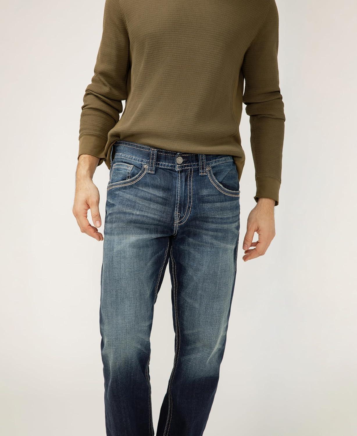 image:imageSilver Jeans Co Mens Gordie Relaxed Fit Straight Leg JeansDark Sandblast