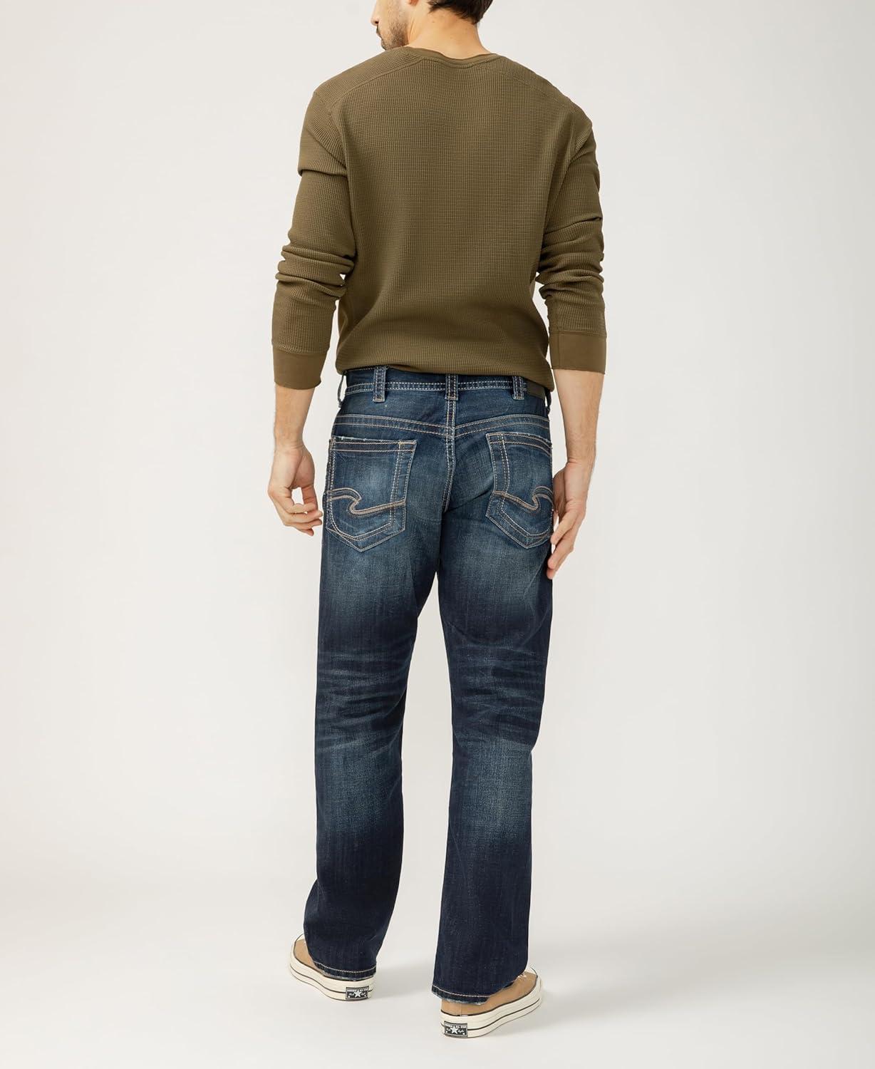 image:imageSilver Jeans Co Mens Gordie Relaxed Fit Straight Leg JeansDark Sandblast