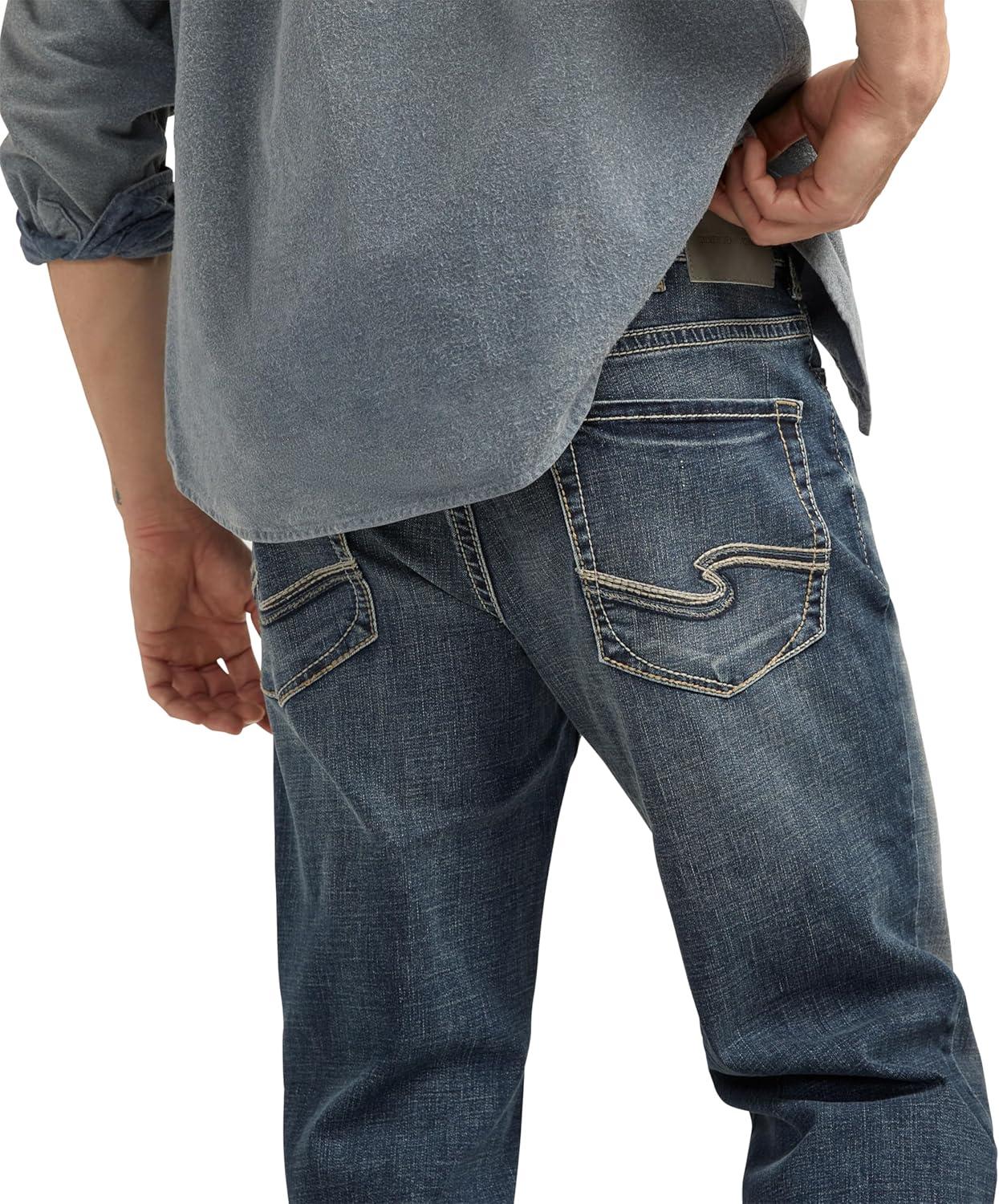 image:imageSilver Jeans Co Mens Gordie Relaxed Fit Straight Leg JeansDark Wash