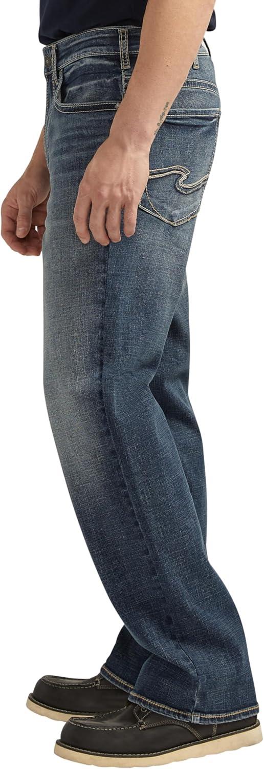 image:imageSilver Jeans Co Mens Gordie Relaxed Fit Straight Leg JeansDark Wash