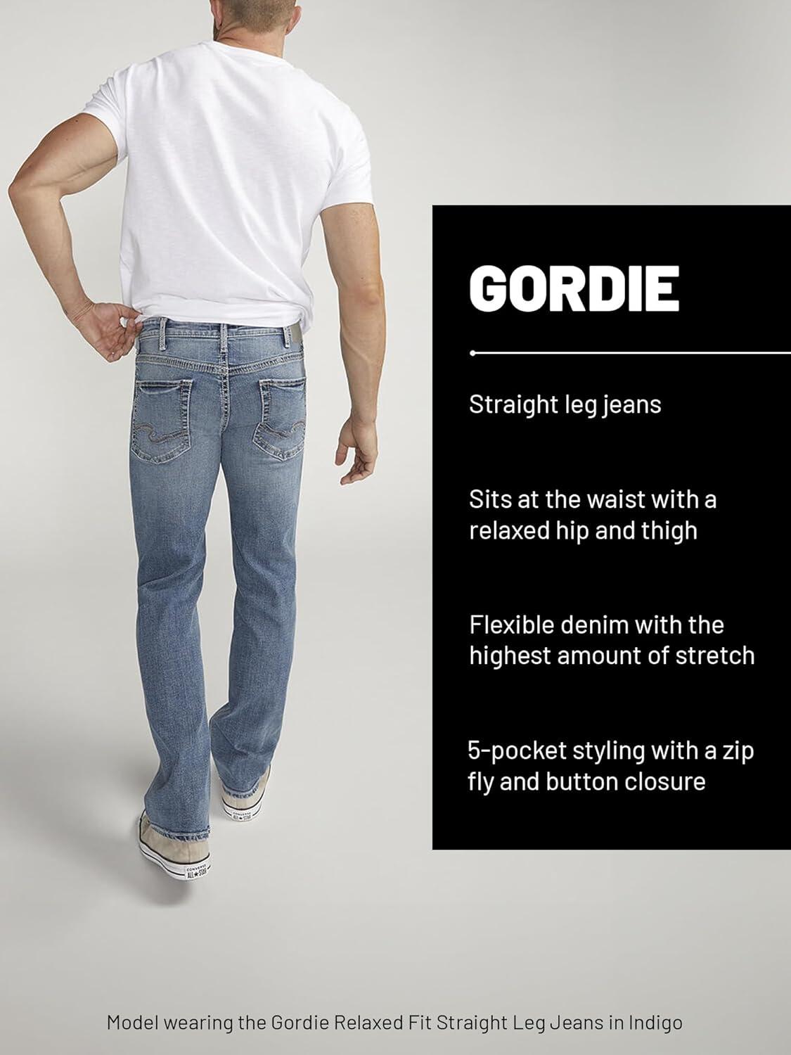 image:imageSilver Jeans Co Mens Gordie Relaxed Fit Straight Leg JeansDark Wash