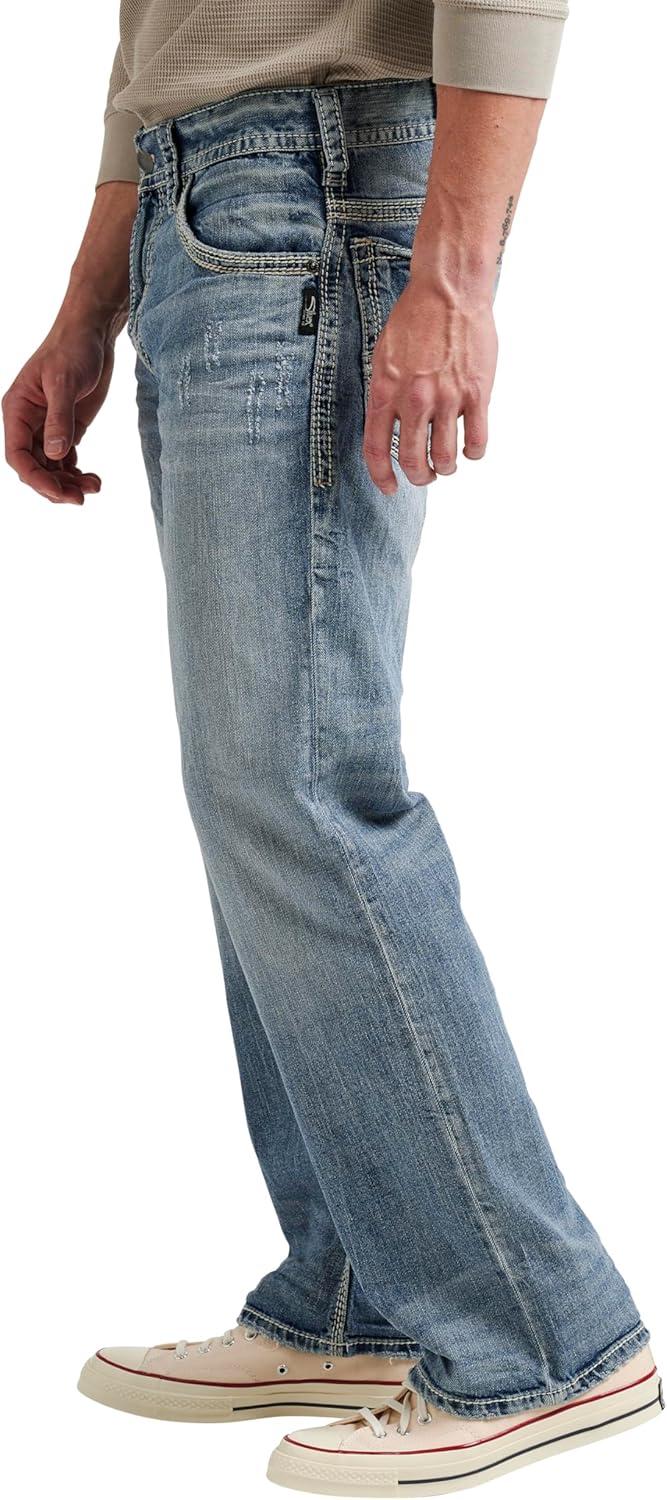 image:imageSilver Jeans Co Mens Gordie Relaxed Fit Straight Leg JeansLight Indigo