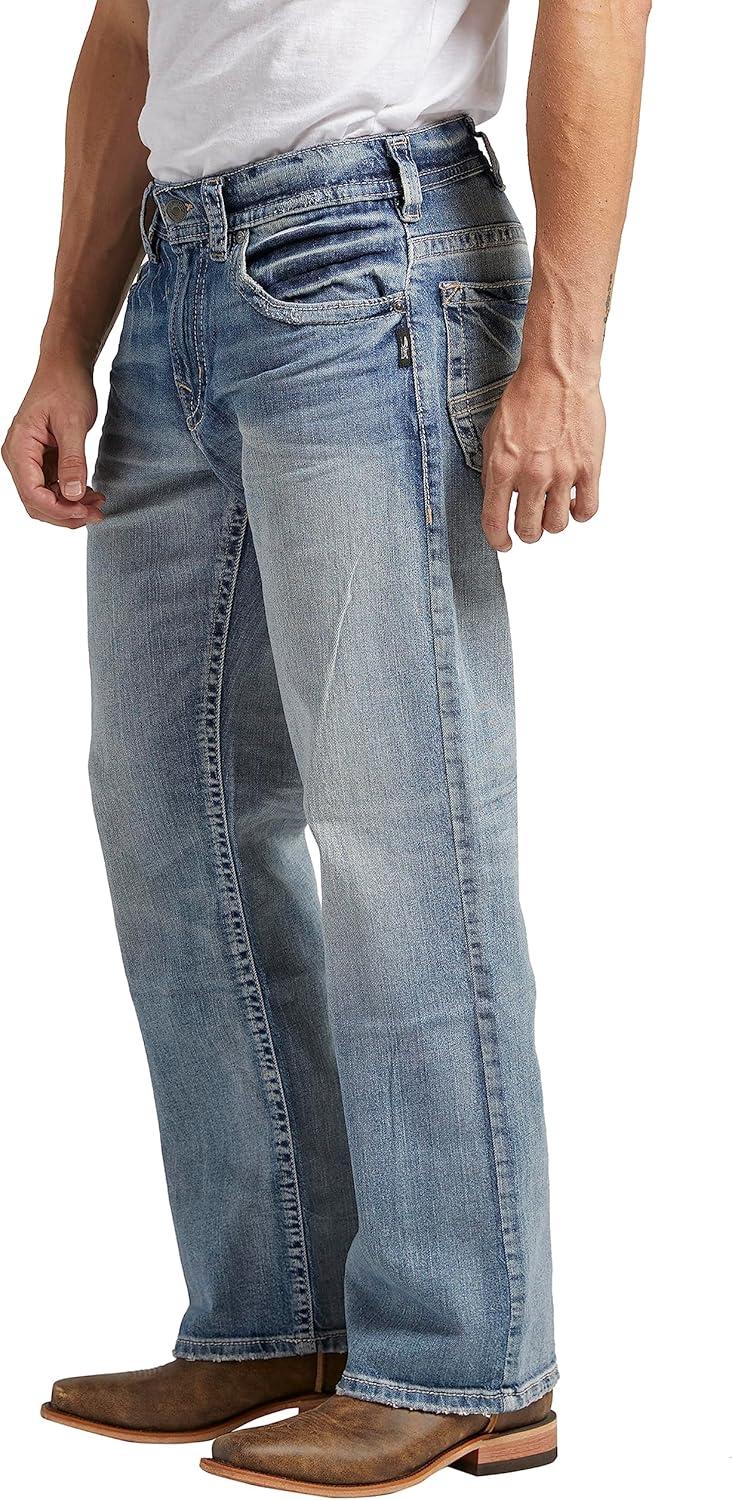 image:imageSilver Jeans Co Mens Gordie Relaxed Fit Straight Leg JeansLight Wash Indigo