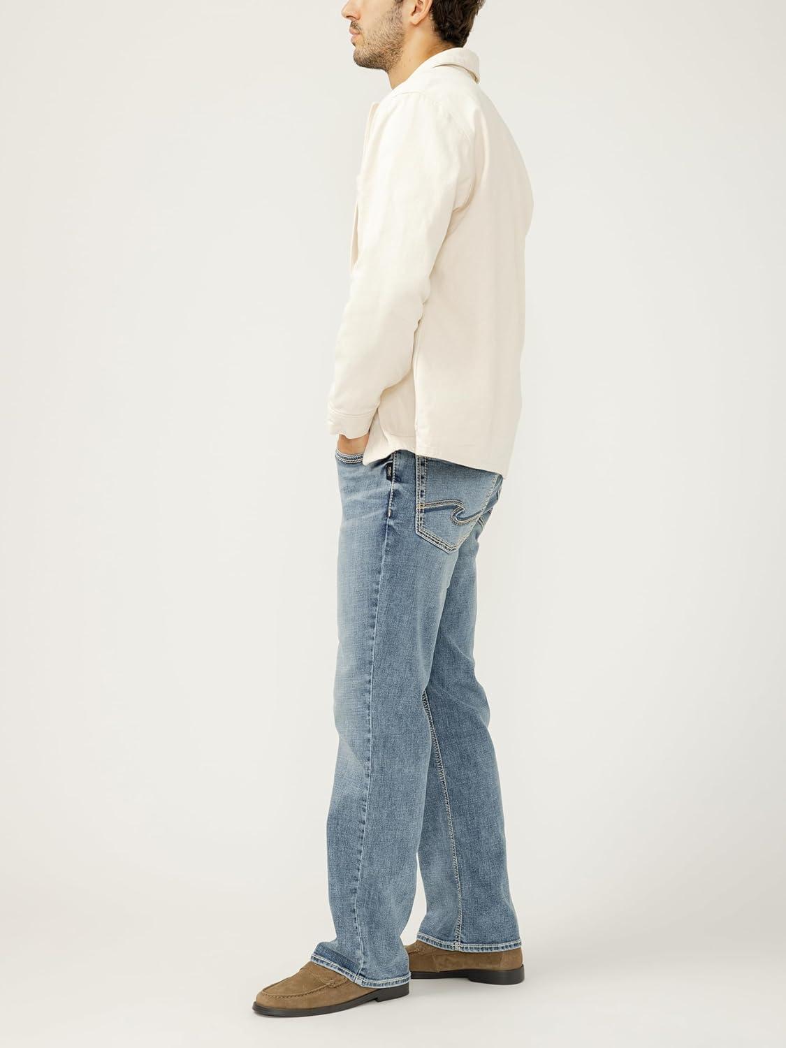 image:imageSilver Jeans Co Mens Gordie Relaxed Fit Straight Leg JeansMed Wash Fcs269