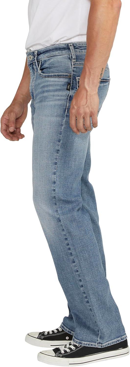 image:imageSilver Jeans Co Mens Gordie Relaxed Fit Straight Leg JeansMed Wash Fcs281