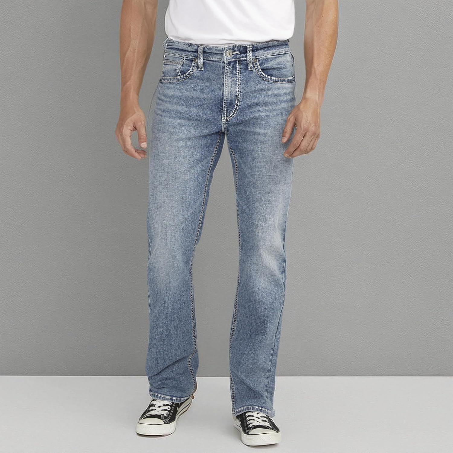 image:imageSilver Jeans Co Mens Gordie Relaxed Fit Straight Leg JeansMed Wash Fcs281