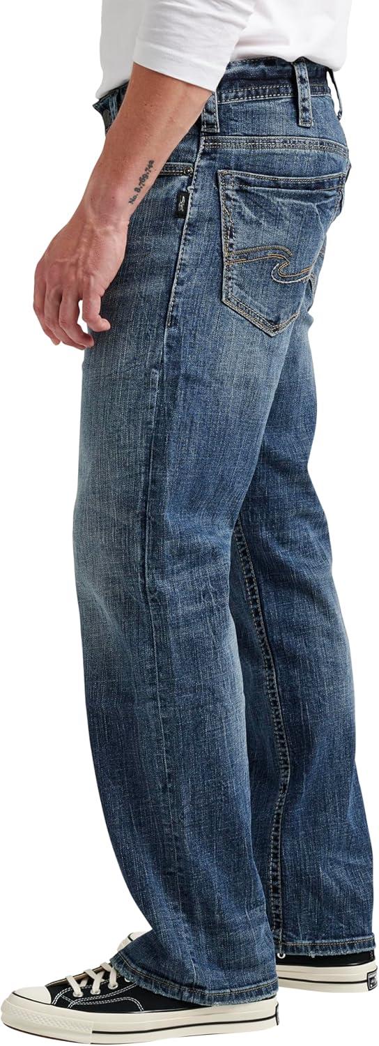 image:imageSilver Jeans Co Mens Gordie Relaxed Fit Straight Leg JeansMedium Vintage
