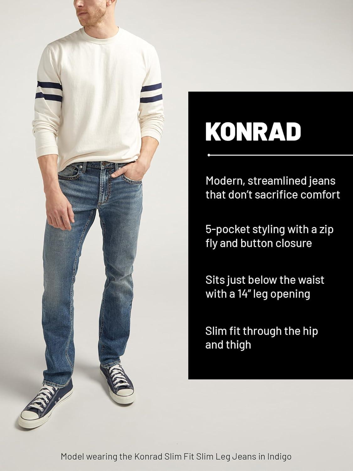 image:imageSilver Jeans Co Mens Konrad Slim Fit Slim Leg Luxe Heritage JeansDark Wash Abs546