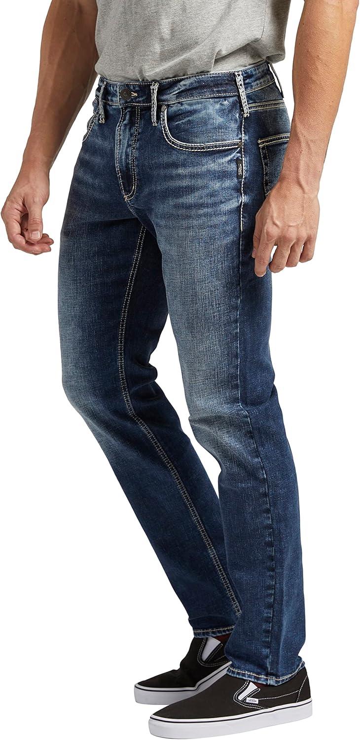 image:imageSilver Jeans Co Mens Konrad Slim Fit Slim Leg Luxe Heritage JeansDark Wash Sdk325