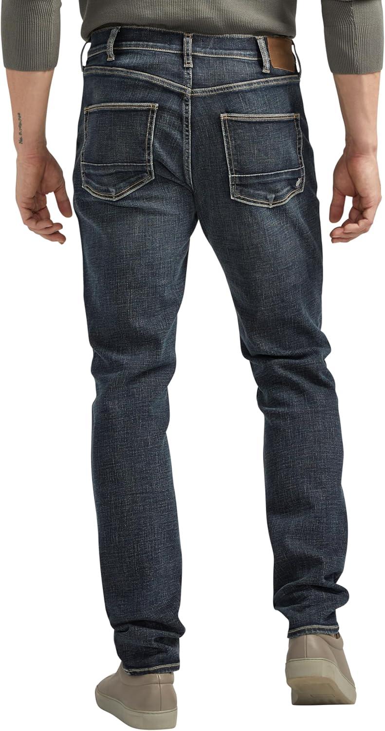 image:imageSilver Jeans Co Mens Machray Athletic Fit Straight Leg JeansDark Wash Efs420