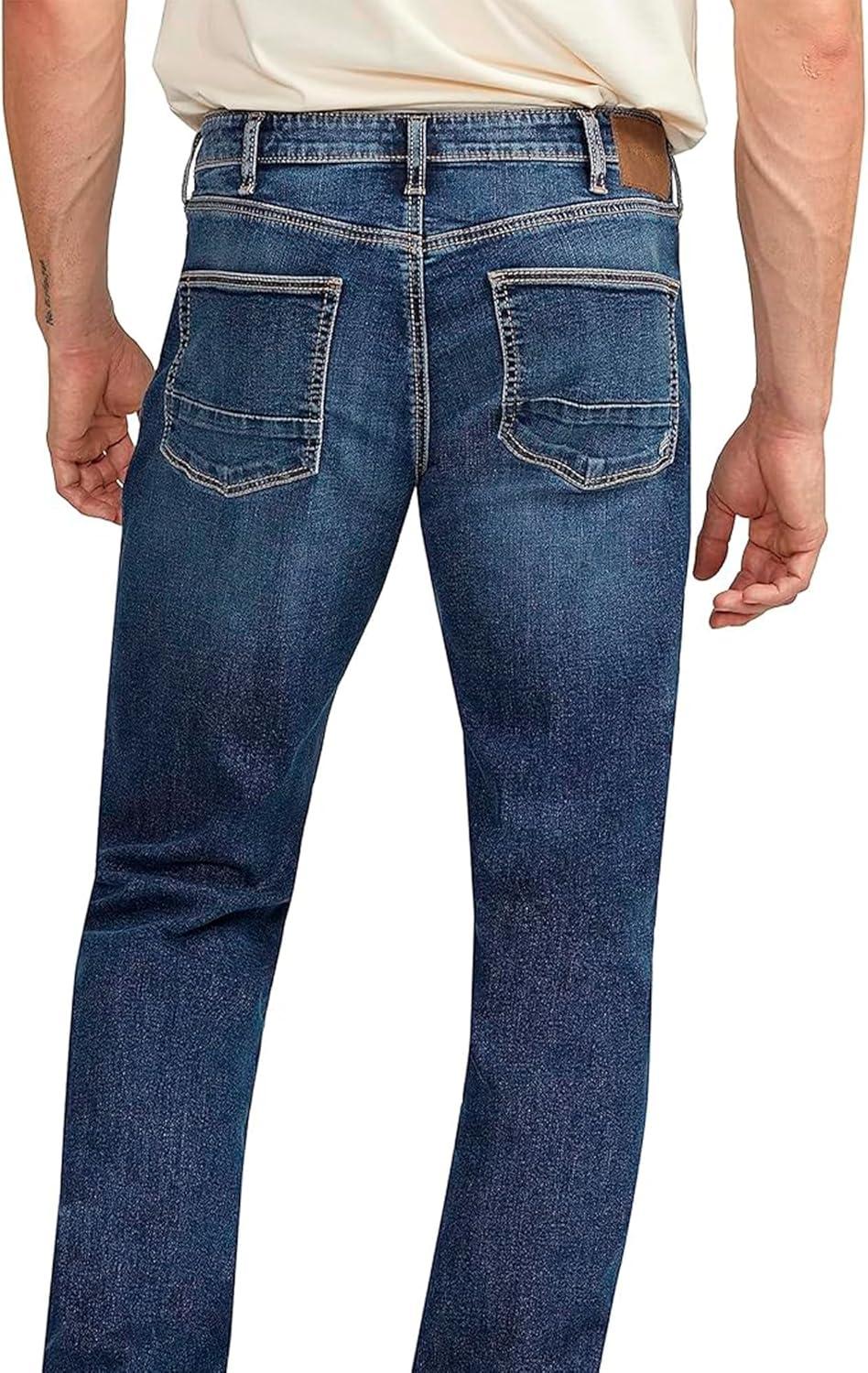 image:imageSilver Jeans Co Mens Machray Athletic Fit Straight Leg JeansDark Wash Fcb354