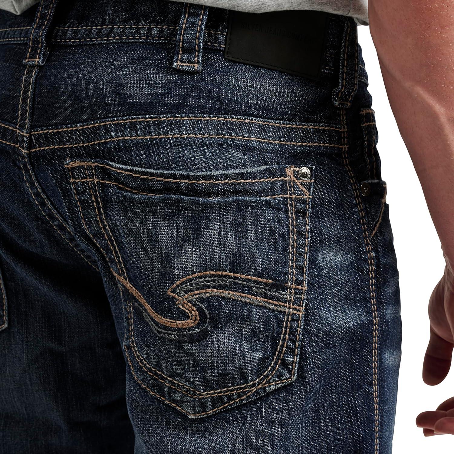 image:imageSilver Jeans Co Mens Zac Relaxed Fit Straight Leg Jean LegacyDark Sandblast