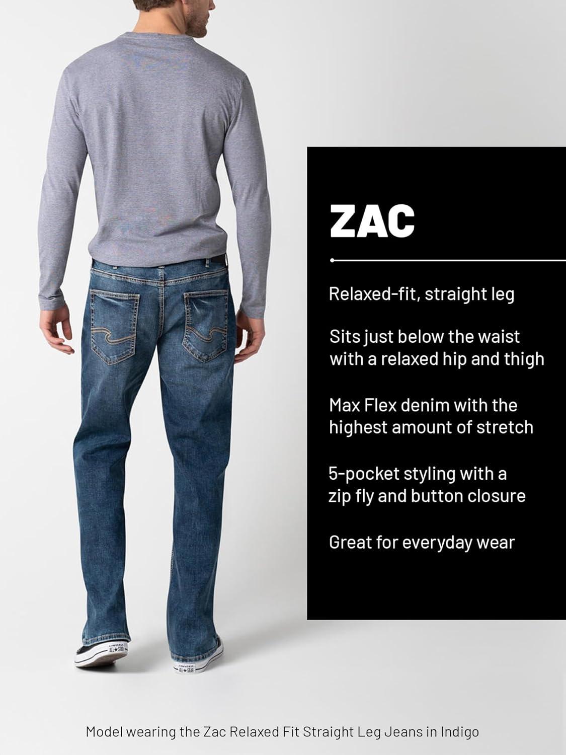 image:imageSilver Jeans Co Mens Zac Relaxed Fit Straight Leg Jean LegacyDark Wash 1ab547