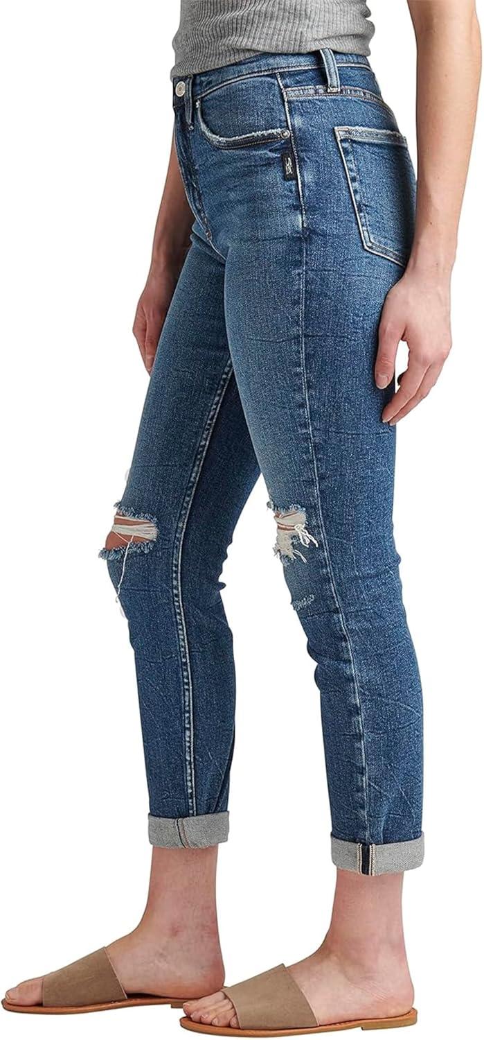 image:imageSilver Jeans Co Womens 90s Boyfriend High Rise Slim Leg JeansLegacyMed Wash Soc327