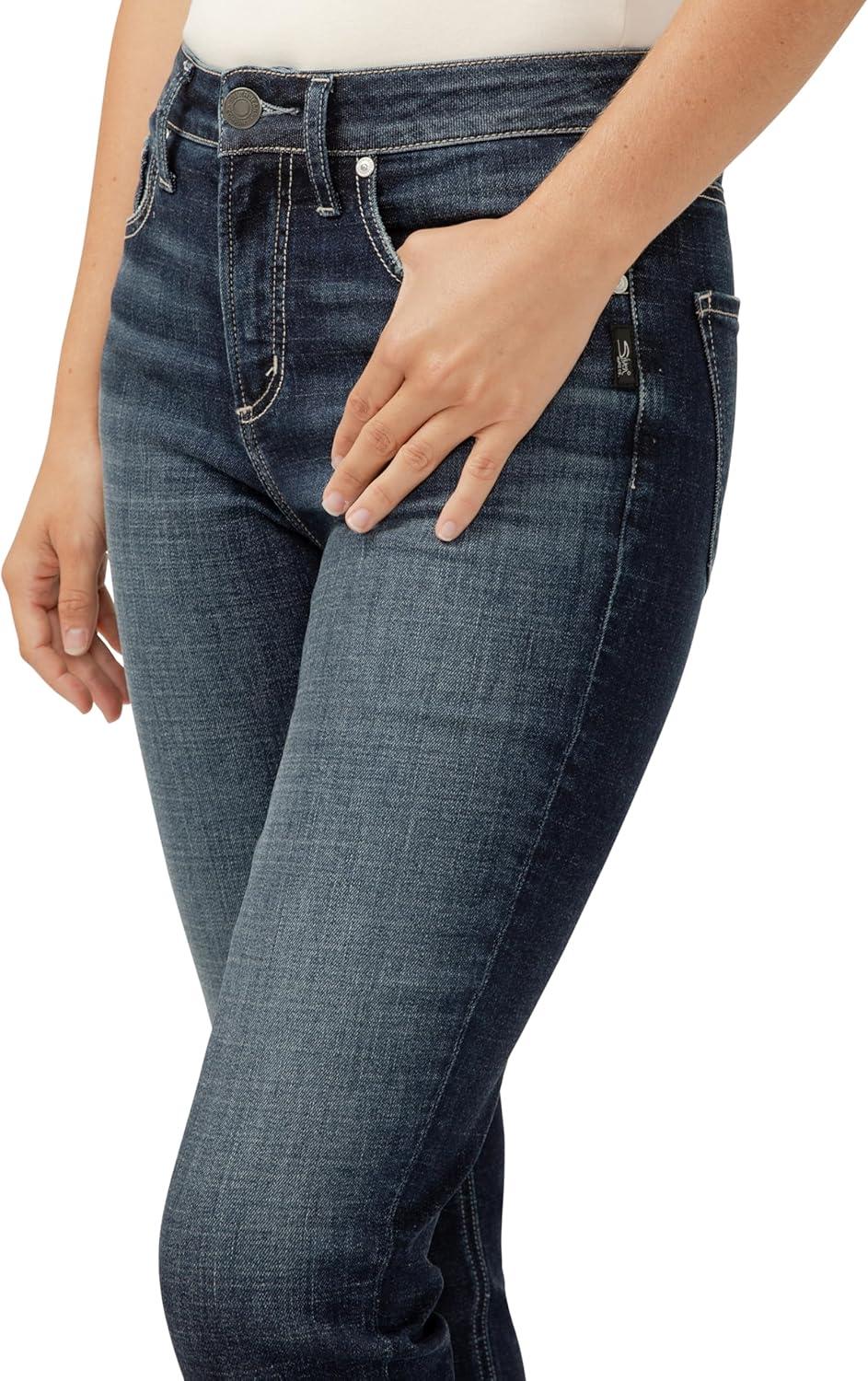 image:imageSilver Jeans Co Womens Avery High Rise Curvy Fit Capri JeansLuxe Stretch Indigo