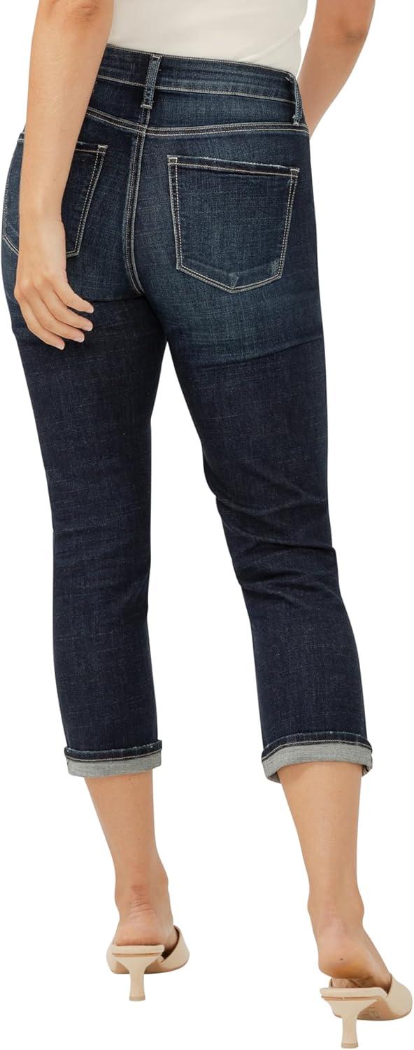 image:imageSilver Jeans Co Womens Avery High Rise Curvy Fit Capri JeansLuxe Stretch Indigo