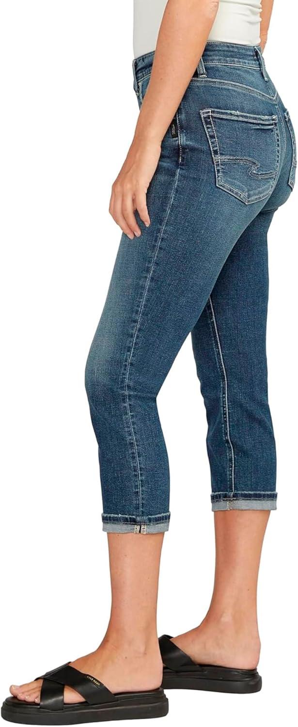 image:imageSilver Jeans Co Womens Avery High Rise Curvy Fit Capri JeansMed Wash Cvs312