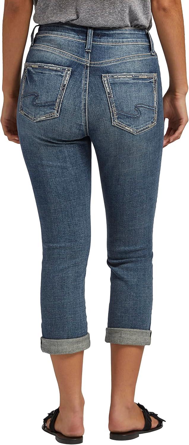 image:imageSilver Jeans Co Womens Avery High Rise Curvy Fit Capri JeansMed Wash Eae380