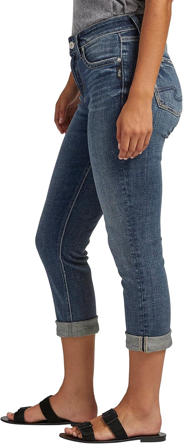 image:imageSilver Jeans Co Womens Avery High Rise Curvy Fit Capri JeansMed Wash Eae380