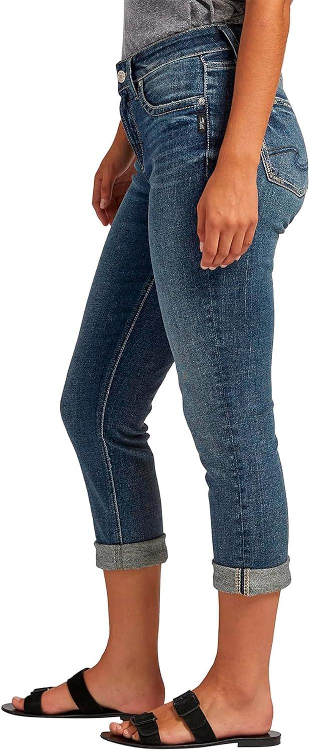 image:imageSilver Jeans Co Womens Avery High Rise Curvy Fit Capri JeansMed Wash Eae380