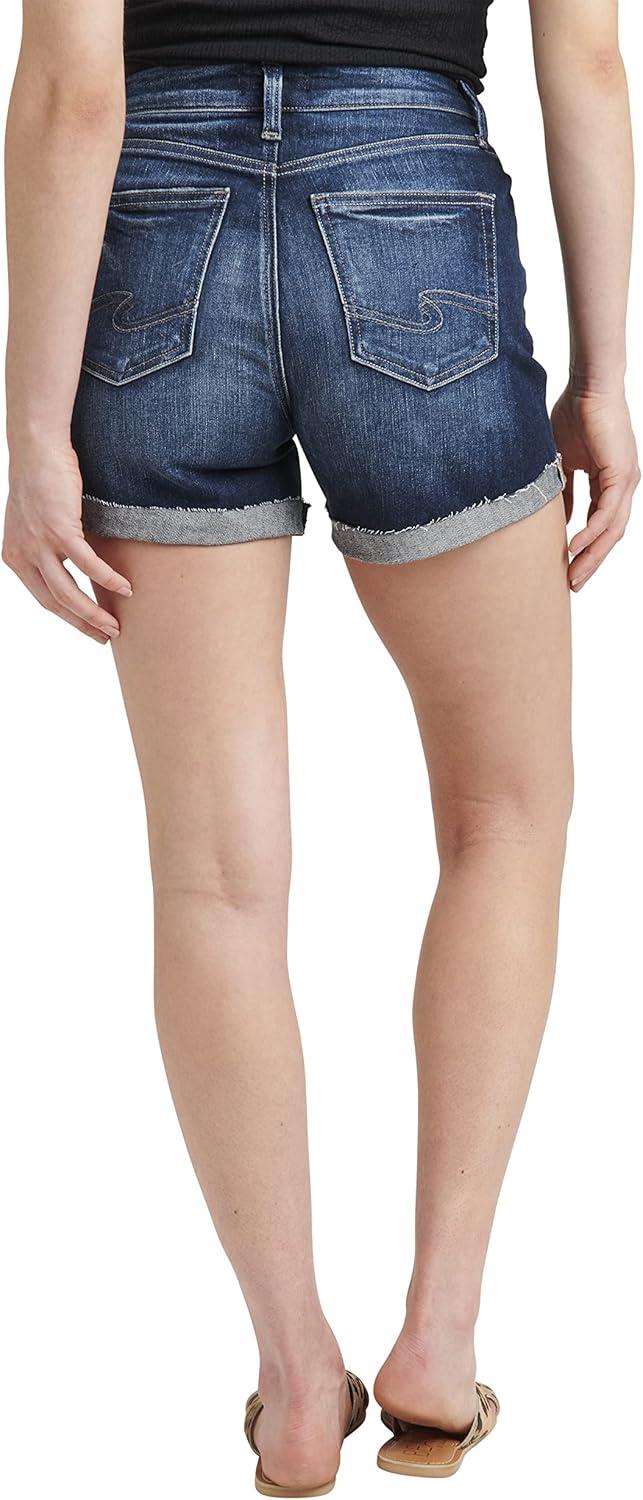 image:imageSilver Jeans Co Womens Avery High Rise Curvy Fit ShortDark Wash Epx435