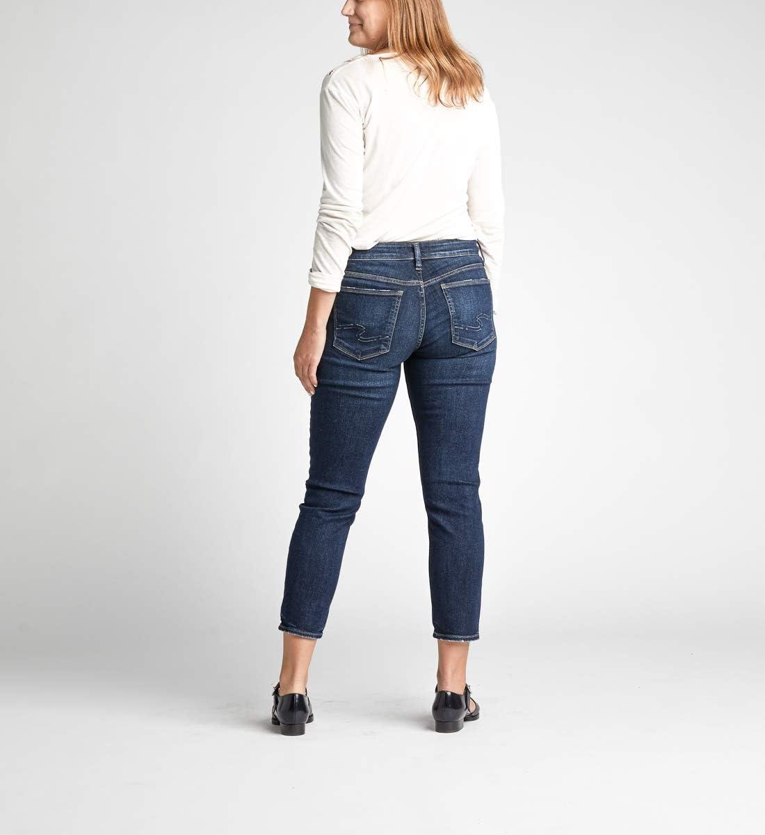 image:imageSilver Jeans Co Womens Avery High Rise Curvy Fit Skinny Crop JeansLegacyDark Wash